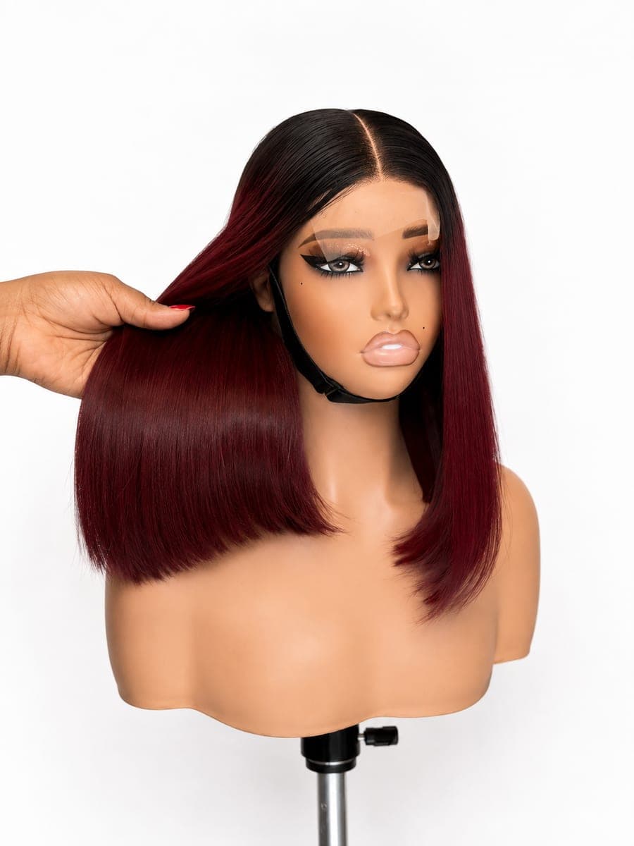 12" Natural Black (1B) Bone Straight HD Closure